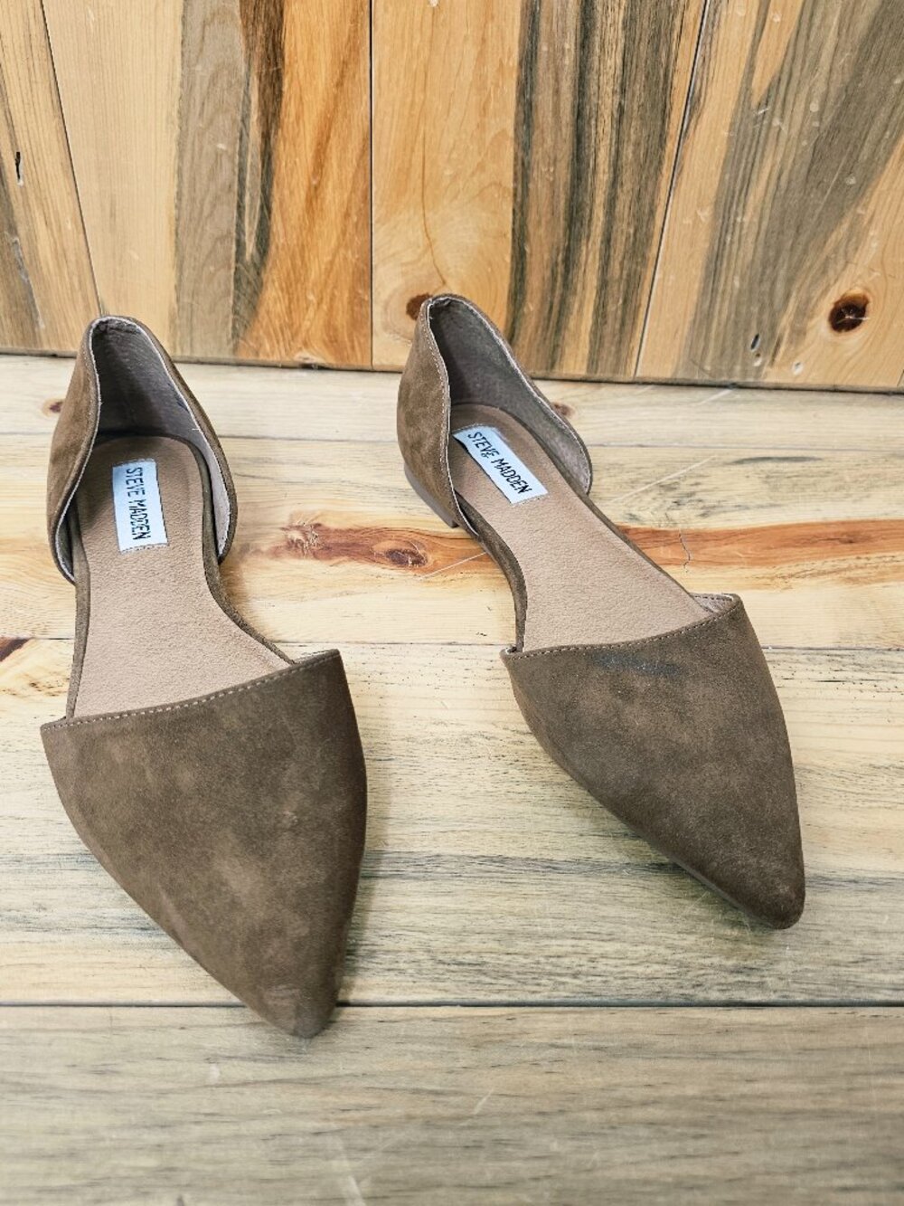 Steve Madden Khai D'Orsay Flats Brown Leather Suede Flats Size 7
